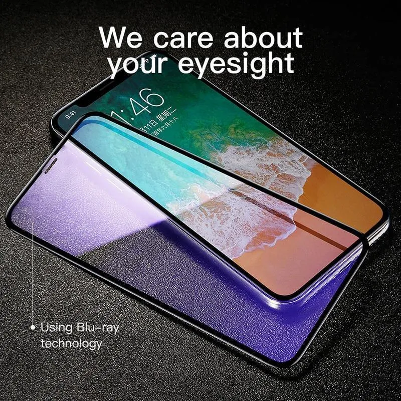Baseus für iPhone X Displayschutz 0.2 mm 9H gehärtetes Glas für iPhone X 10 ultradünnes 6D-Frontschutzglas mit vollständiger Abdeckung