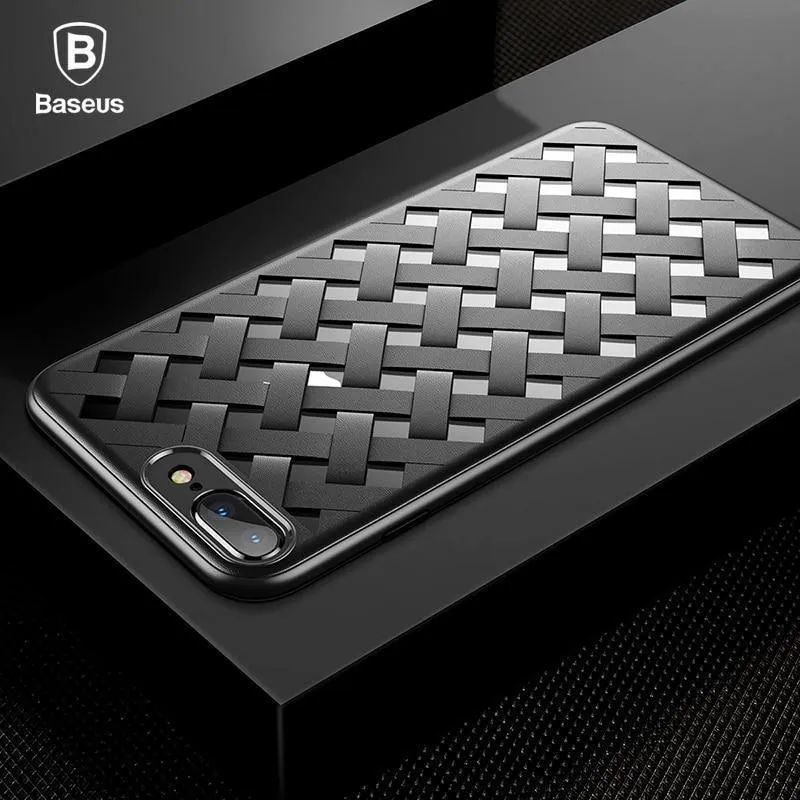Baseus Luxury Weave Grid Hülle für iPhone 8 8 Plus 7 7 Plus Hülle Ultradünne PC & TPU Capinhas Coque Fundas Capa für iPhone8