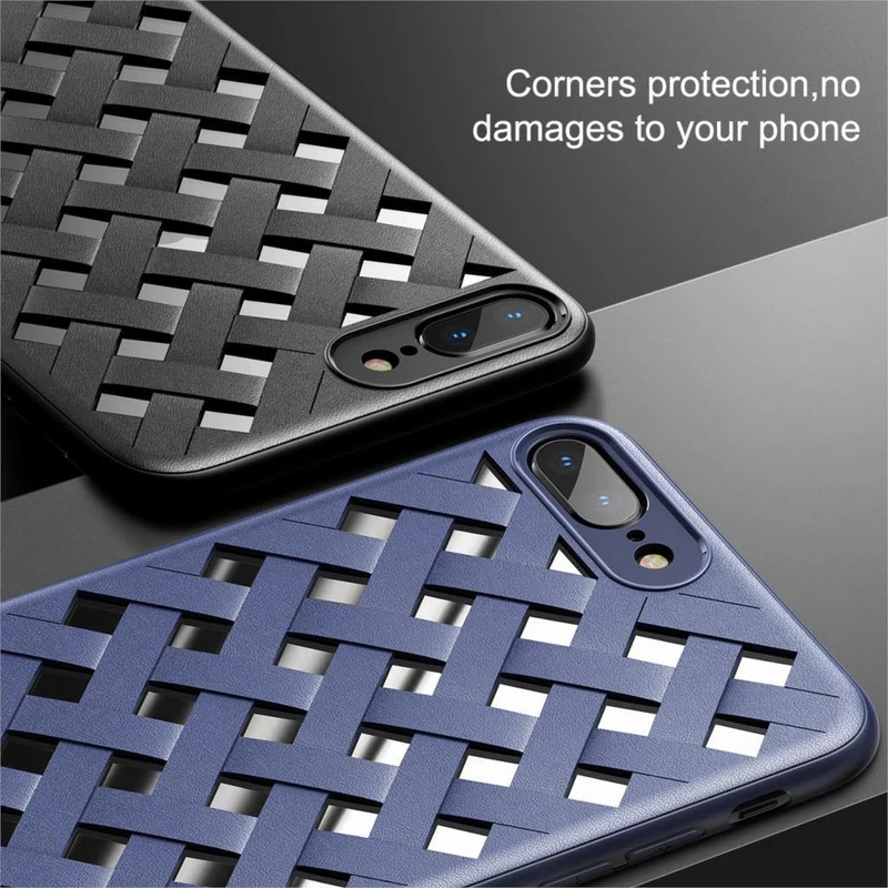 Baseus Luxury Weave Grid Hülle für iPhone 8 8 Plus 7 7 Plus Hülle Ultradünne PC & TPU Capinhas Coque Fundas Capa für iPhone8