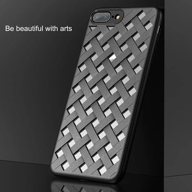Baseus Luxury Weave Grid Hülle für iPhone 8 8 Plus 7 7 Plus Hülle Ultradünne PC & TPU Capinhas Coque Fundas Capa für iPhone8