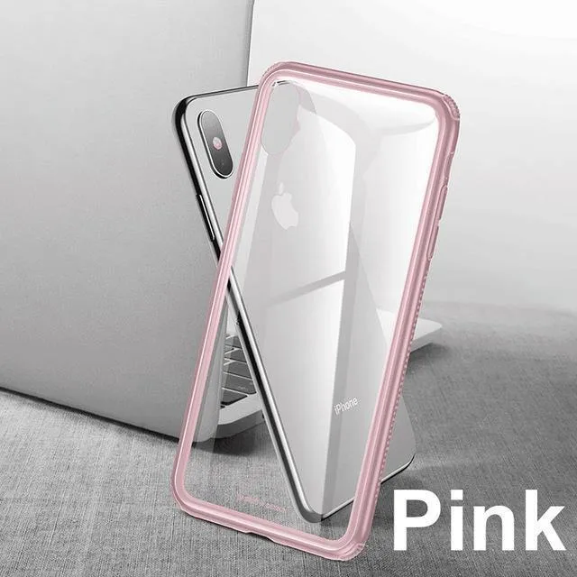 Baseus Luxus Glas Fall Für iPhone XS Max Xr Xsmax TPU Rand Gehärtetem Glas Fällen Schutzhülle Coque Für iPhonexs max Fundas