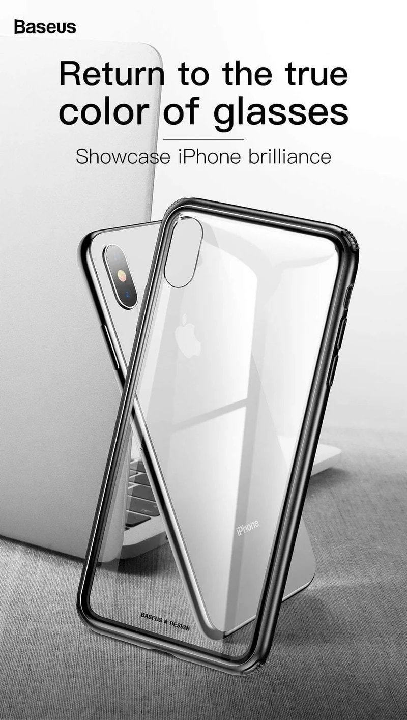 Baseus Luxus Glas Fall Für iPhone XS Max Xr Xsmax TPU Rand Gehärtetem Glas Fällen Schutzhülle Coque Für iPhonexs max Fundas