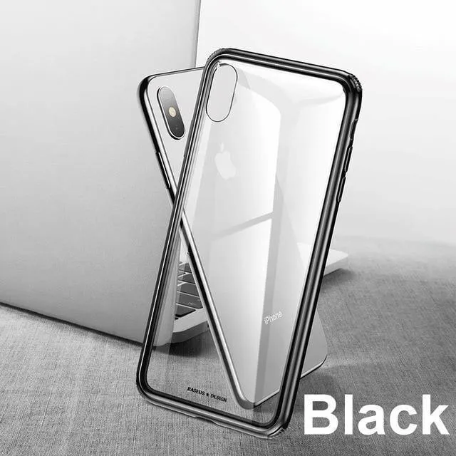 Baseus Luxus Glas Fall Für iPhone XS Max Xr Xsmax TPU Rand Gehärtetem Glas Fällen Schutzhülle Coque Für iPhonexs max Fundas