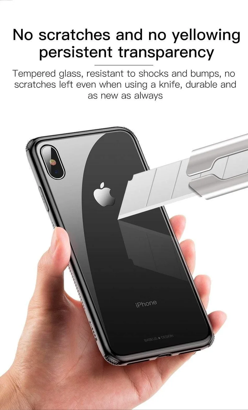Baseus Luxus Glas Fall Für iPhone XS Max Xr Xsmax TPU Rand Gehärtetem Glas Fällen Schutzhülle Coque Für iPhonexs max Fundas