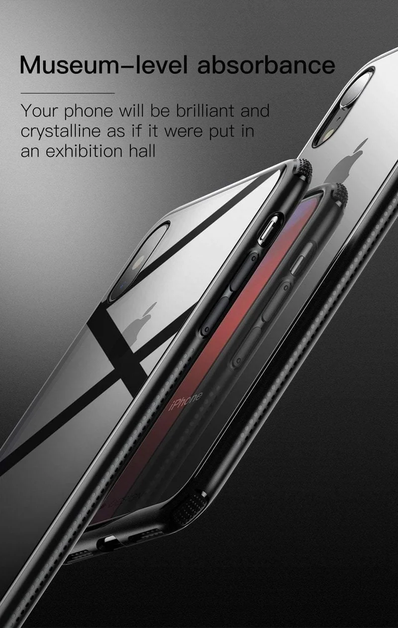 Baseus Luxus Glas Fall Für iPhone XS Max Xr Xsmax TPU Rand Gehärtetem Glas Fällen Schutzhülle Coque Für iPhonexs max Fundas