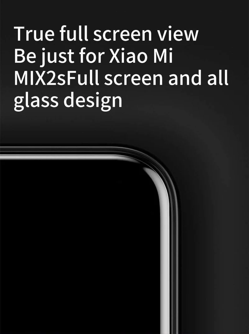 Baseus 0.2 mm 9H vollständige Abdeckung gehärtetes Glas für Xiaomi Mix 2S ultradünnes Displayschutzglas Frontschutzglasfolie