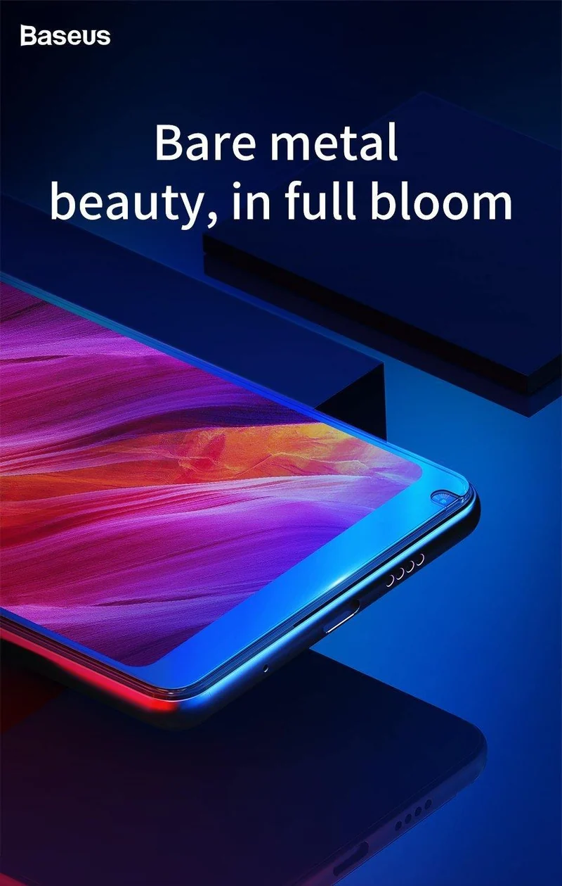 Baseus 0.2 mm 9H vollständige Abdeckung gehärtetes Glas für Xiaomi Mix 2S ultradünnes Displayschutzglas Frontschutzglasfolie