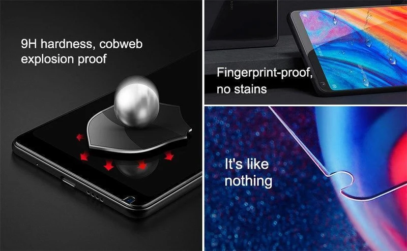Baseus 0.2 mm 9H vollständige Abdeckung gehärtetes Glas für Xiaomi Mix 2S ultradünnes Displayschutzglas Frontschutzglasfolie
