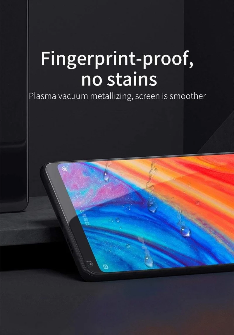 Baseus 0.2 mm 9H vollständige Abdeckung gehärtetes Glas für Xiaomi Mix 2S ultradünnes Displayschutzglas Frontschutzglasfolie