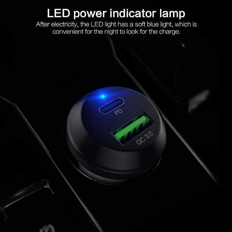 PZOZ PD Autoladegerät 18 W 36 W Dual USB-Ladetelefonadapter Auto Quick Charge 3.0 für iPhone X 8 Plus Samsung Xiaomi Autoladegerät