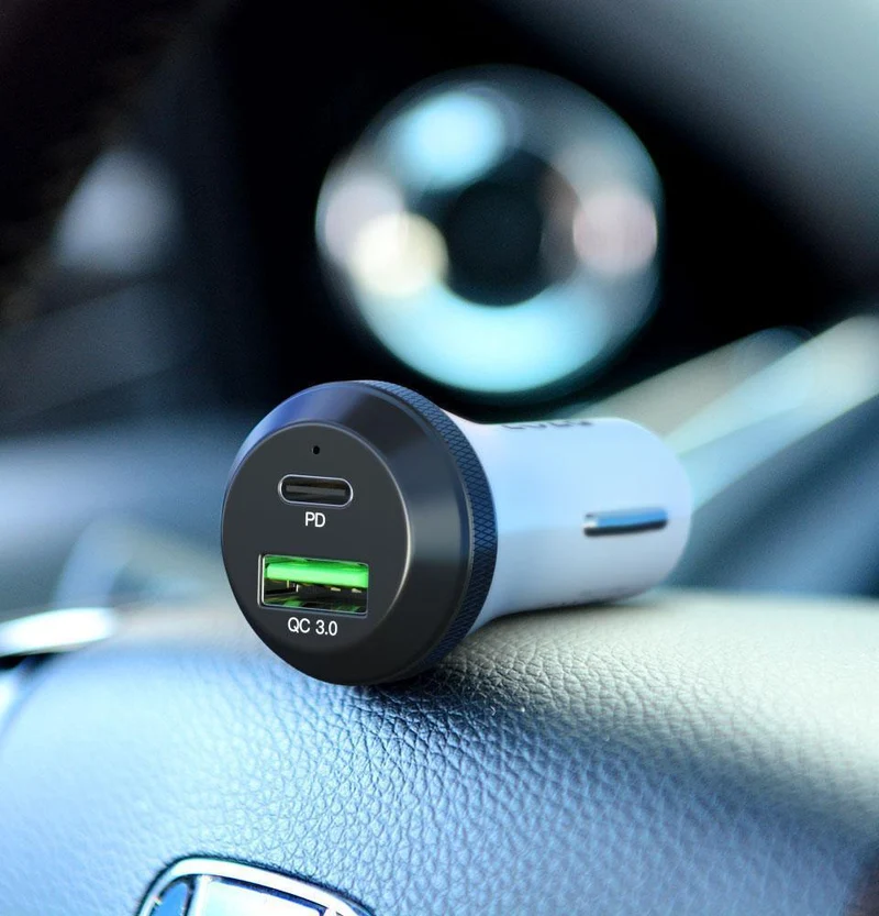 PZOZ PD Autoladegerät 18 W 36 W Dual USB-Ladetelefonadapter Auto Quick Charge 3.0 für iPhone X 8 Plus Samsung Xiaomi Autoladegerät