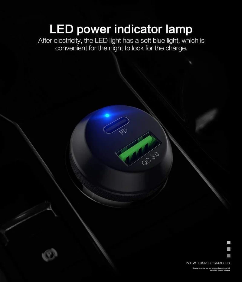 PZOZ PD Autoladegerät 18 W 36 W Dual USB-Ladetelefonadapter Auto Quick Charge 3.0 für iPhone X 8 Plus Samsung Xiaomi Autoladegerät