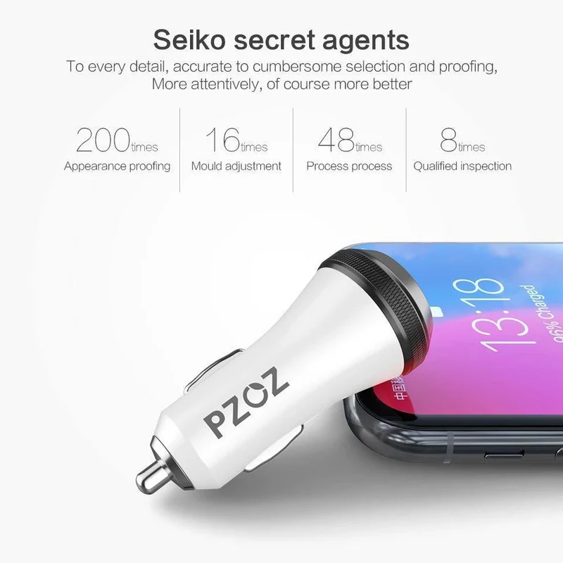 PZOZ PD Autoladegerät 18 W 36 W Dual USB-Ladetelefonadapter Auto Quick Charge 3.0 für iPhone X 8 Plus Samsung Xiaomi Autoladegerät