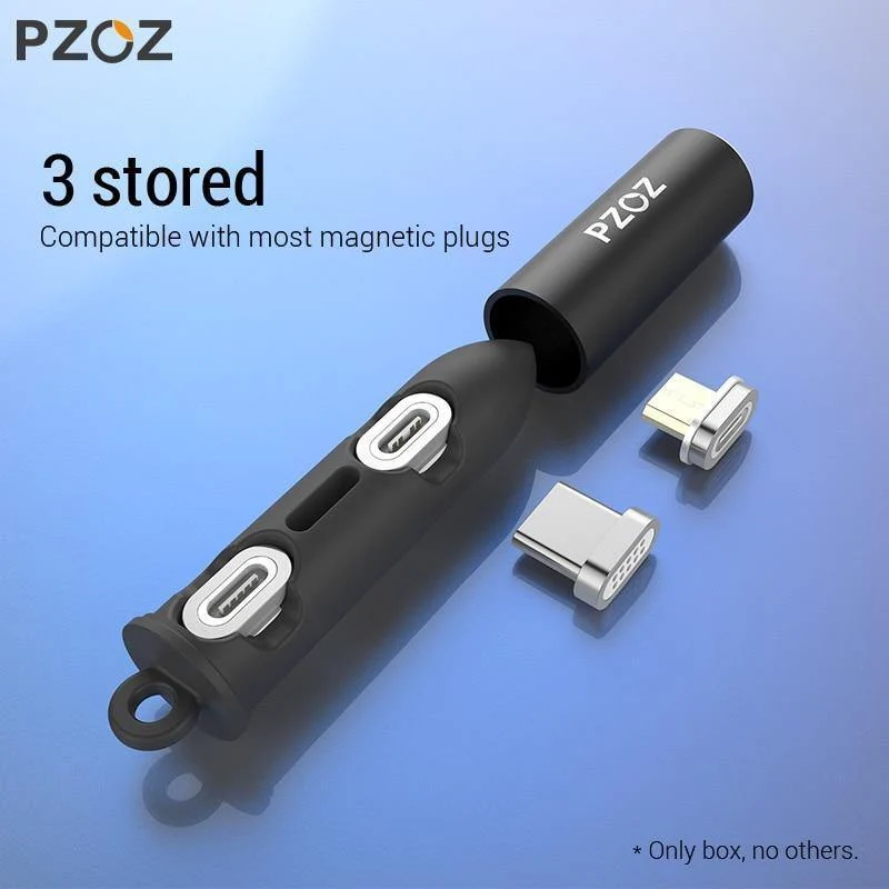 PZOZ Magnetische Kabelsteckerbox Typ C Micro USB C 8-poliger Schnellladeadapter Telefon Microusb Typ C Magnet-Ladekabelstecker