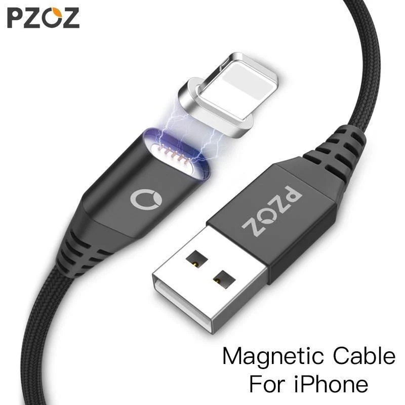 PZOZ Magnetkabel Schnellladedaten Telefon LED USB-Ladekabel Ladegerät für iPhone Xs Max Xr X 8 7 6 plus 6s 5 5s se iPad Mini-Kabel