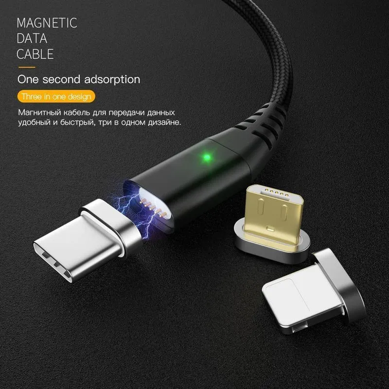 PZOZ Magnetkabel Schnellladedaten Telefon LED USB-Ladekabel Ladegerät für iPhone Xs Max Xr X 8 7 6 plus 6s 5 5s se iPad Mini-Kabel