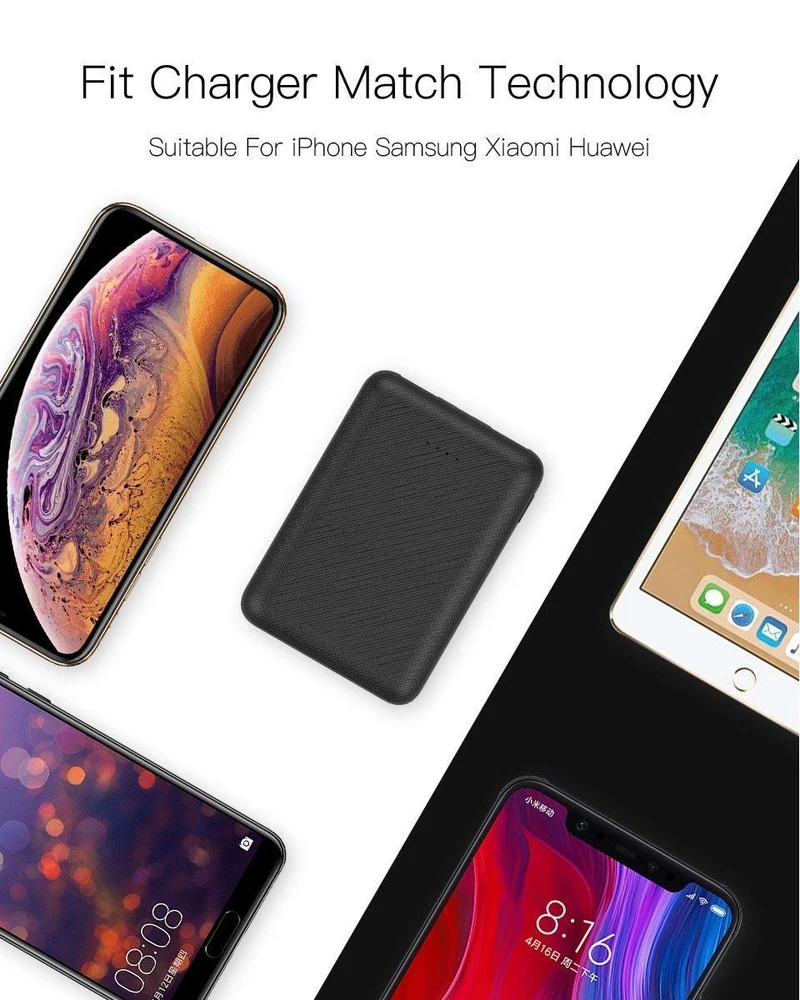 PZOZ Power Bank 10000 mAh Dual USB Handy Externer Akku Schnelles Aufladen Für iPhone X Xiaomi Tragbares Ladegerät Mini PowerBank