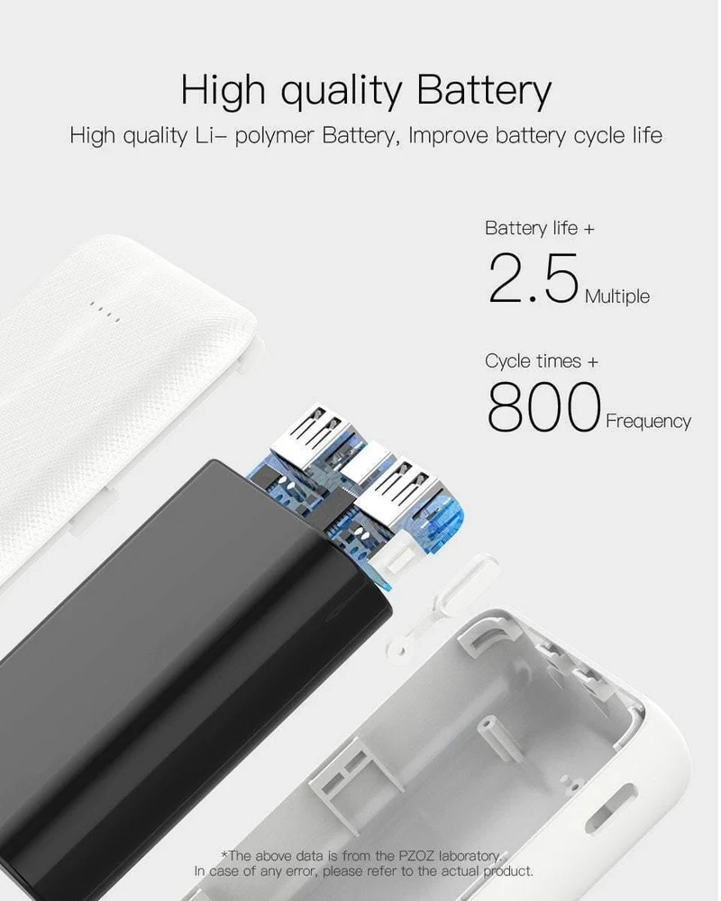PZOZ Power Bank 10000 mAh Dual USB Handy Externer Akku Schnelles Aufladen Für iPhone X Xiaomi Tragbares Ladegerät Mini PowerBank