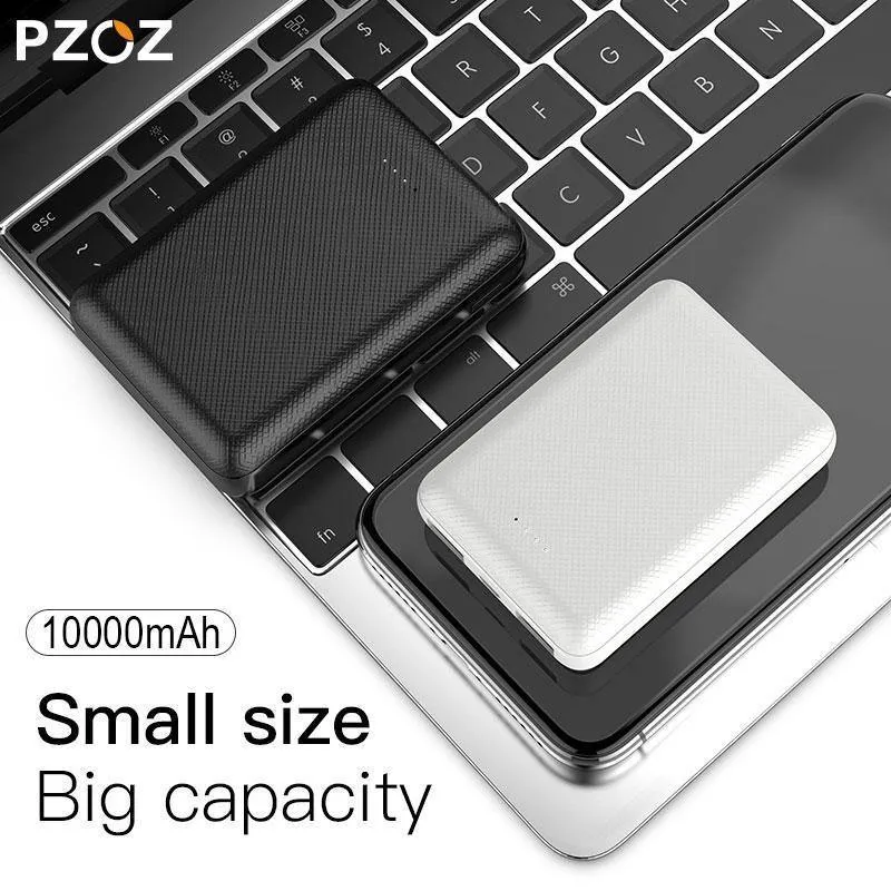 PZOZ Power Bank 10000 mAh Dual USB Handy Externer Akku Schnelles Aufladen Für iPhone X Xiaomi Tragbares Ladegerät Mini PowerBank