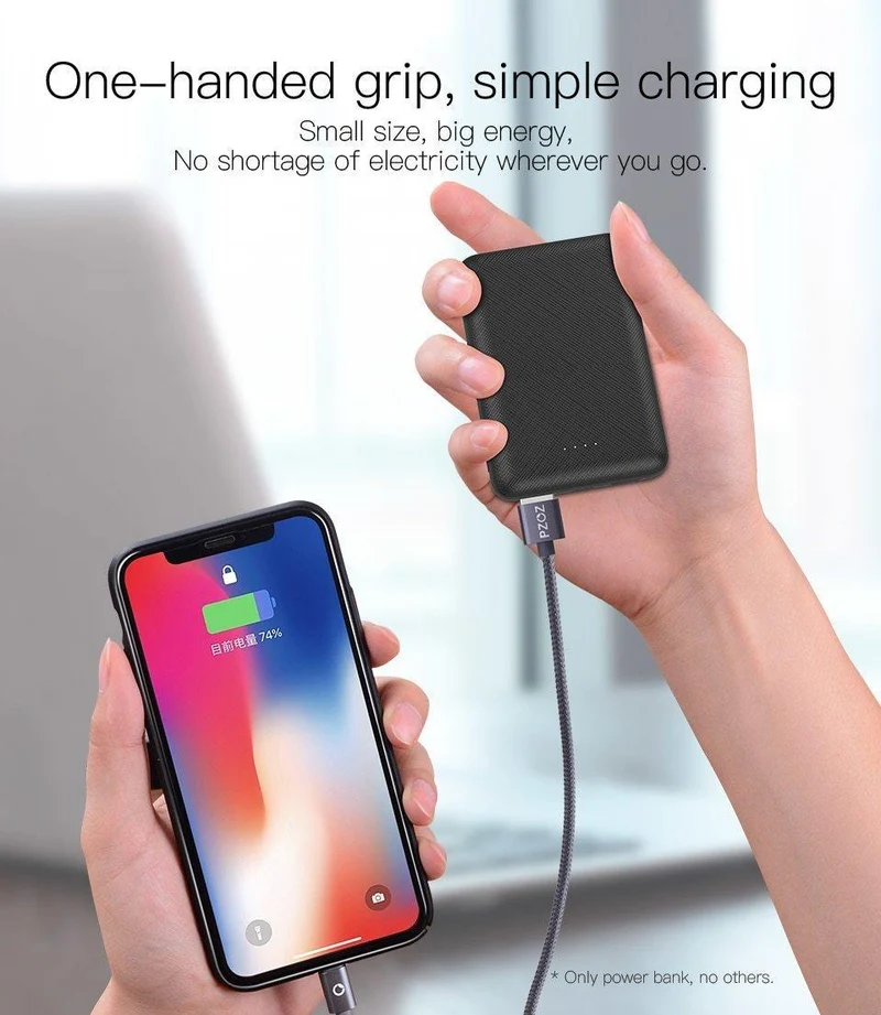 PZOZ Power Bank 10000 mAh Dual USB Handy Externer Akku Schnelles Aufladen Für iPhone X Xiaomi Tragbares Ladegerät Mini PowerBank