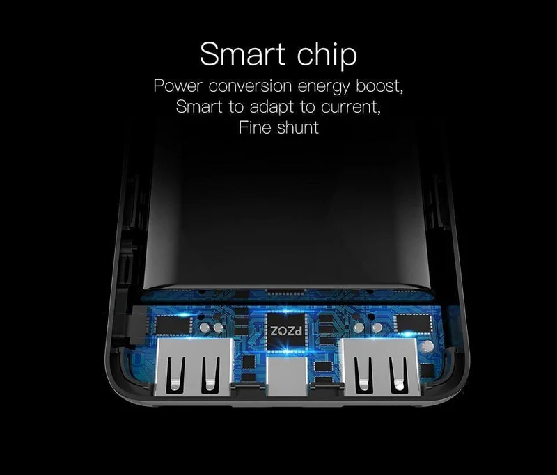 PZOZ Power Bank 10000 mAh Dual USB Handy Externer Akku Schnelles Aufladen Für iPhone X Xiaomi Tragbares Ladegerät Mini PowerBank