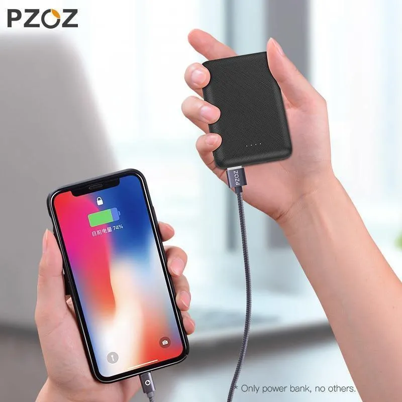 PZOZ Power Bank 10000 mAh Dual USB Handy Externer Akku Schnelles Aufladen Für iPhone X Xiaomi Tragbares Ladegerät Mini PowerBank