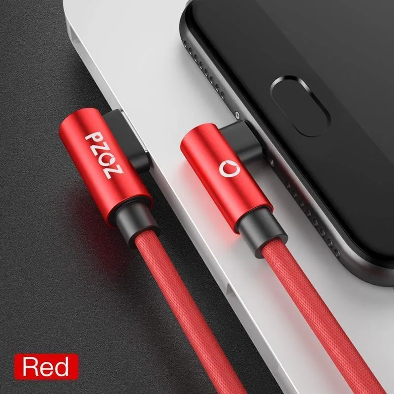 PZOZ 2M Micro USB-Kabel 90 Grad L-Typ Kabel MicroUSB Android Schnellladedatenadapter für Samsung Xiaomi Telefonladekabel