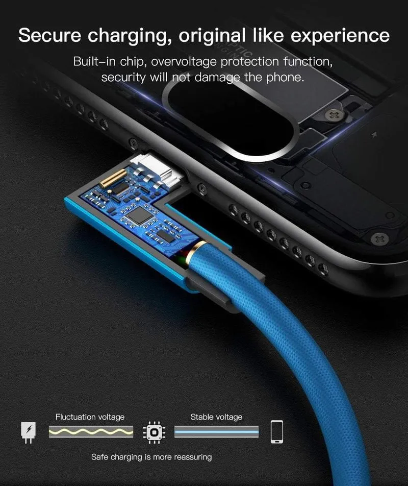 PZOZ 2M Micro USB-Kabel 90 Grad L-Typ Kabel MicroUSB Android Schnellladedatenadapter für Samsung Xiaomi Telefonladekabel