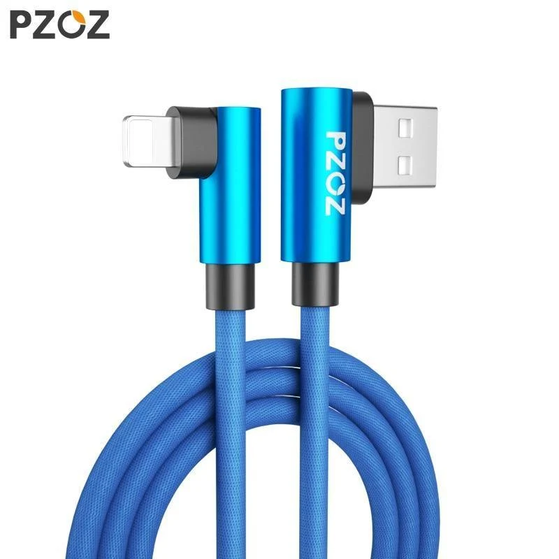 PZOZ 90-Grad-USB-Kabel für iPhone Xs max 8 7 6 Plus 6S 5 5S SE iPad 2 mini Schnellladekabel Handy-Ladekabel Daten