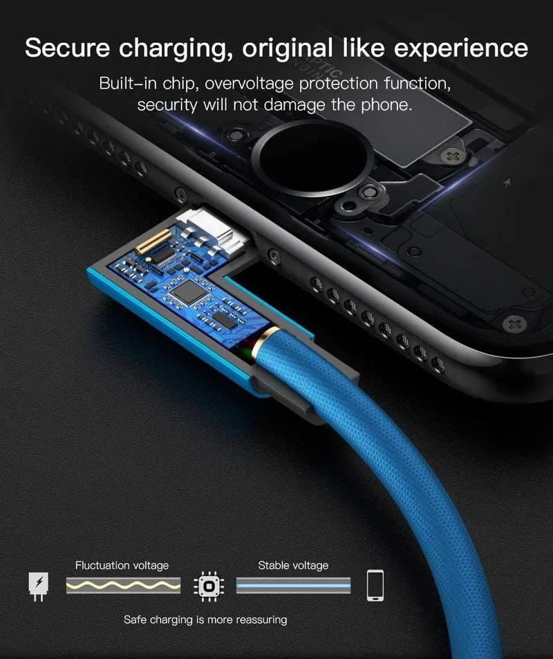 PZOZ 90-Grad-USB-Kabel für iPhone Xs max 8 7 6 Plus 6S 5 5S SE iPad 2 mini Schnellladekabel Handy-Ladekabel Daten