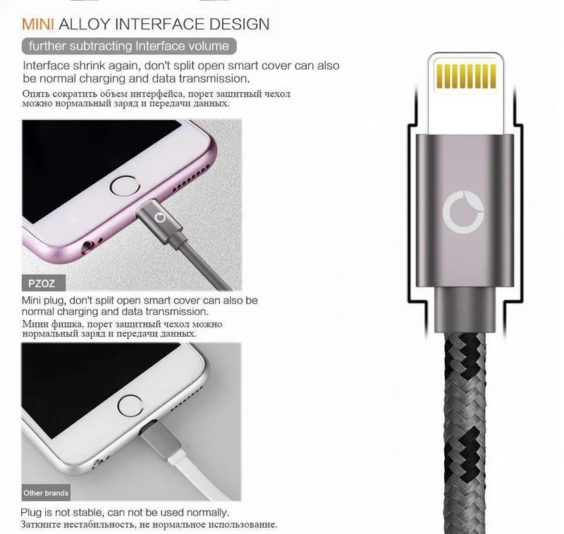 PZOZ Lightning-Kabel USB-Kabel Schnellladegerät MFI-Kabel für i6 iPhone X 8 7 6 6s Plus iPhone 5s 5se iPad Air Handykabel