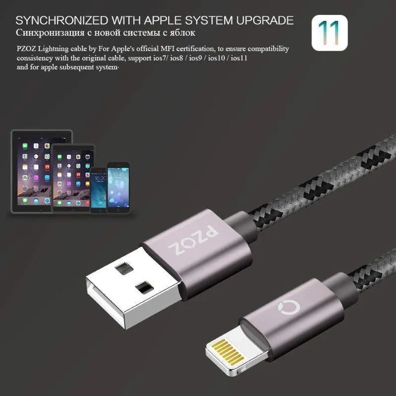 PZOZ Lightning-Kabel USB-Kabel Schnellladegerät MFI-Kabel für i6 iPhone X 8 7 6 6s Plus iPhone 5s 5se iPad Air Handykabel