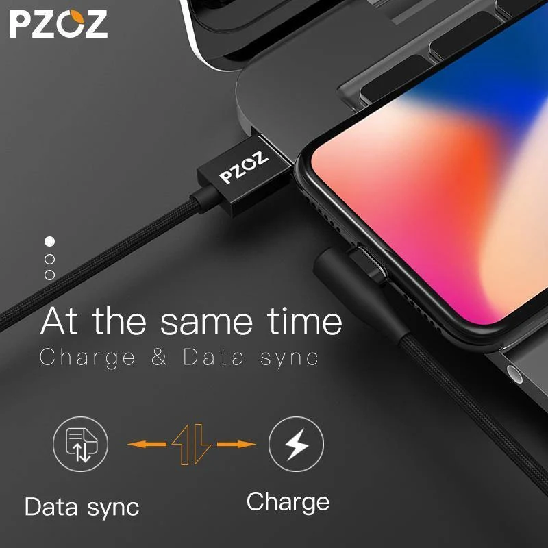 PZOZ 90-Grad-Magnetkabel für iPad 2018 iPhone Xs Max X 6 6S 7 8 Plus 5 5S SE Schnellladekabel Ladegerät Adapter Telefonkabel