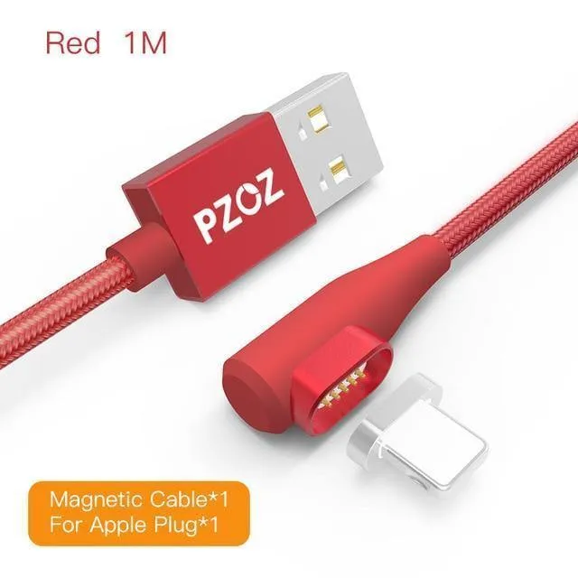 PZOZ 90-Grad-Magnetkabel für iPad 2018 iPhone Xs Max X 6 6S 7 8 Plus 5 5S SE Schnellladekabel Ladegerät Adapter Telefonkabel