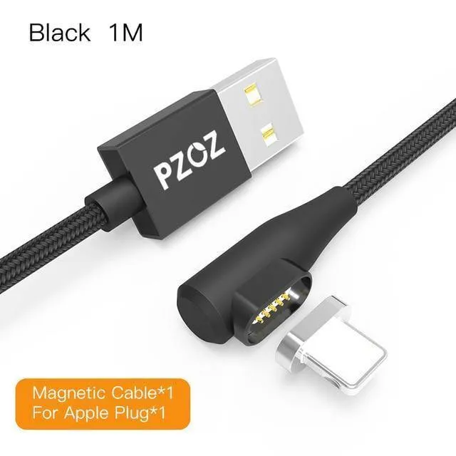 PZOZ 90-Grad-Magnetkabel für iPad 2018 iPhone Xs Max X 6 6S 7 8 Plus 5 5S SE Schnellladekabel Ladegerät Adapter Telefonkabel