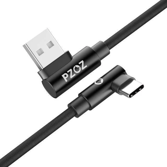 PZOZ 90 Grad USB Typ C Kabel Schnellladedaten Typ C Telefon Ladekabel für Samsung Galaxy Note 8 9 S9 Huawei Mate 20 Pro