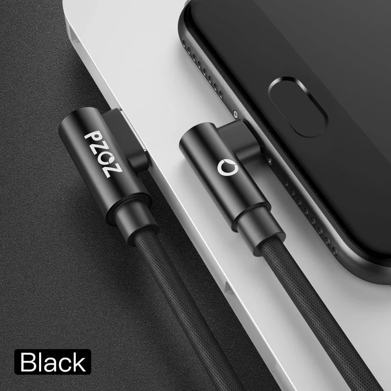 PZOZ 90 Grad USB Typ C Kabel Schnellladedaten Typ C Telefon Ladekabel für Samsung Galaxy Note 8 9 S9 Huawei Mate 20 Pro