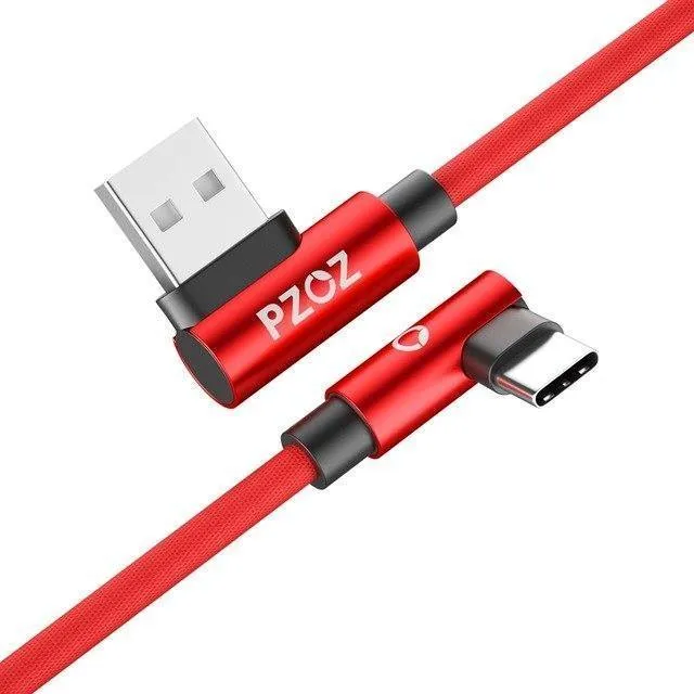 PZOZ 90 Grad USB Typ C Kabel Schnellladedaten Typ C Telefon Ladekabel für Samsung Galaxy Note 8 9 S9 Huawei Mate 20 Pro