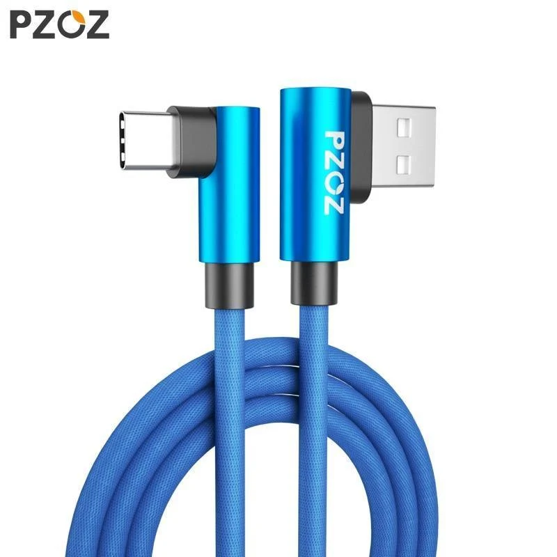 PZOZ 90 Grad USB Typ C Kabel Schnellladedaten Typ C Telefon Ladekabel für Samsung Galaxy Note 8 9 S9 Huawei Mate 20 Pro