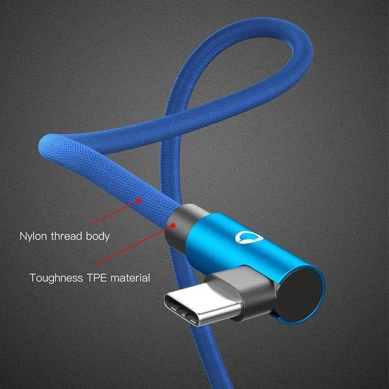 PZOZ 90 Grad USB Typ C Kabel Schnellladedaten Typ C Telefon Ladekabel für Samsung Galaxy Note 8 9 S9 Huawei Mate 20 Pro