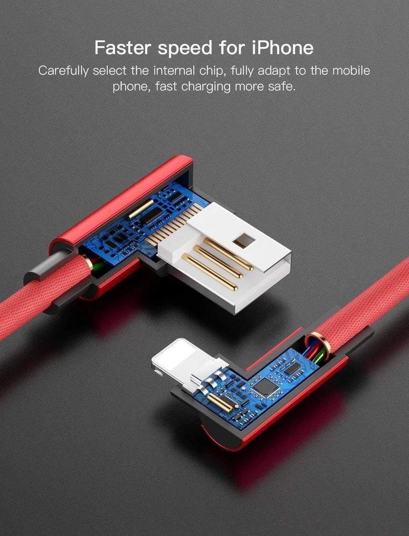 PZOZ 2M Für iPhone XS MAX Xr X 7 6 USB-Kabel 90 Grad Schnellladekabel 8-poliges Kabel Handy-Daten-Ladeadapterkabel