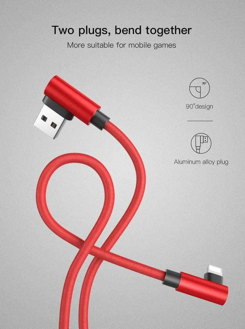 PZOZ 2M Für iPhone XS MAX Xr X 7 6 USB-Kabel 90 Grad Schnellladekabel 8-poliges Kabel Handy-Daten-Ladeadapterkabel