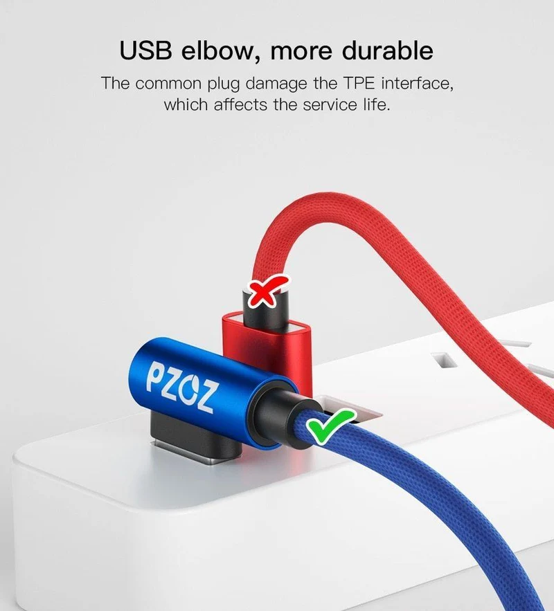 PZOZ 2M Für iPhone XS MAX Xr X 7 6 USB-Kabel 90 Grad Schnellladekabel 8-poliges Kabel Handy-Daten-Ladeadapterkabel