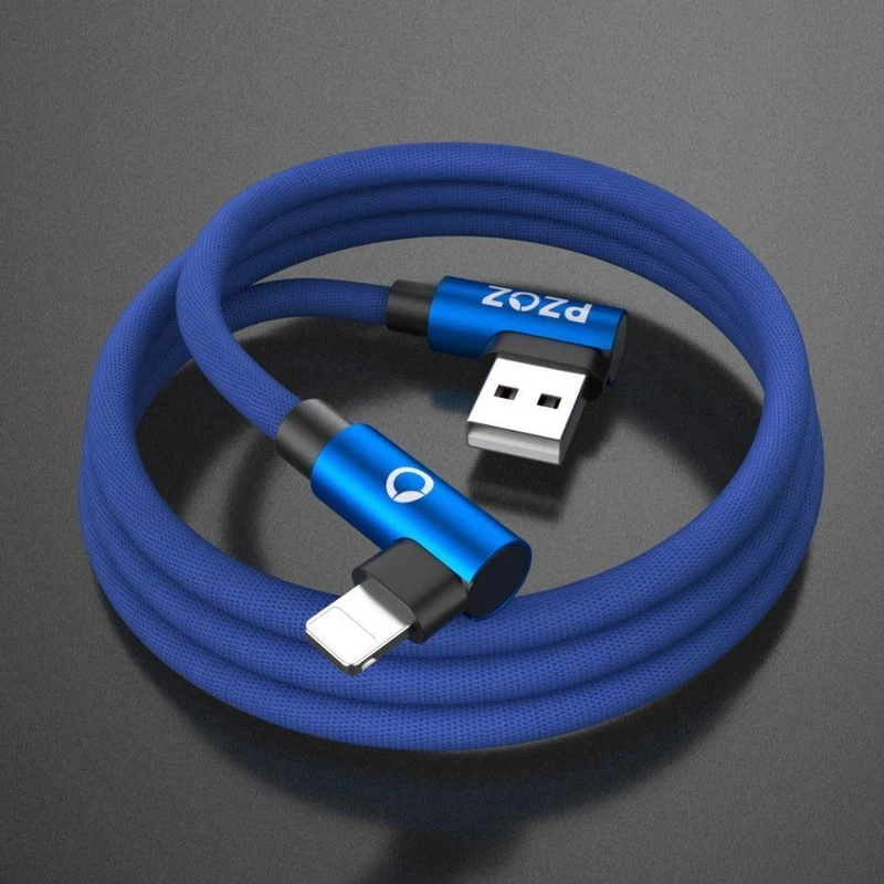 PZOZ 2M Für iPhone XS MAX Xr X 7 6 USB-Kabel 90 Grad Schnellladekabel 8-poliges Kabel Handy-Daten-Ladeadapterkabel