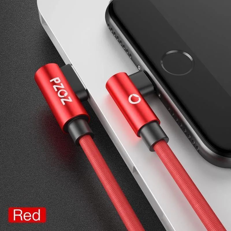 PZOZ 2M Für iPhone XS MAX Xr X 7 6 USB-Kabel 90 Grad Schnellladekabel 8-poliges Kabel Handy-Daten-Ladeadapterkabel