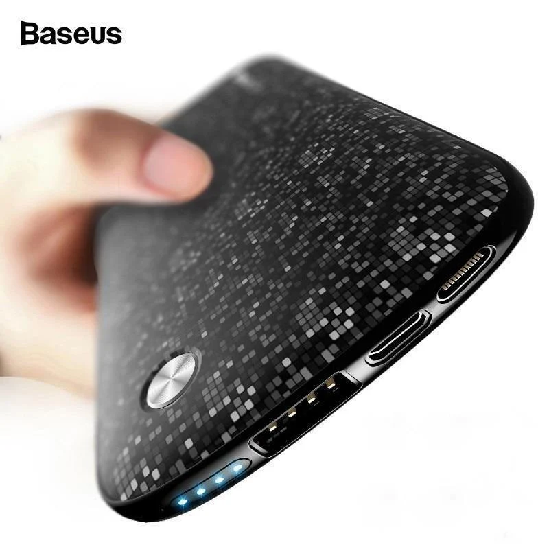 Baseus 10000mAh USB Power Bank 15mm Ultra Slim Powerbank Tragbares externes Batterieladegerät für iPhone Handy Poverbank