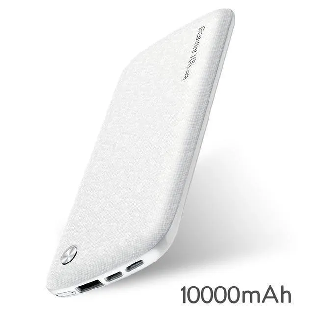 Baseus 10000mAh USB Power Bank 15mm Ultra Slim Powerbank Tragbares externes Batterieladegerät für iPhone Handy Poverbank