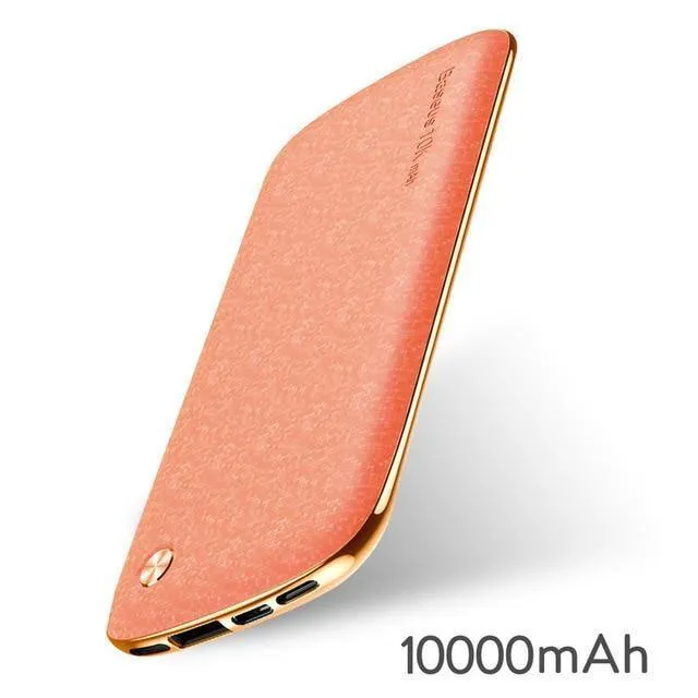 Baseus 10000mAh USB Power Bank 15mm Ultra Slim Powerbank Tragbares externes Batterieladegerät für iPhone Handy Poverbank