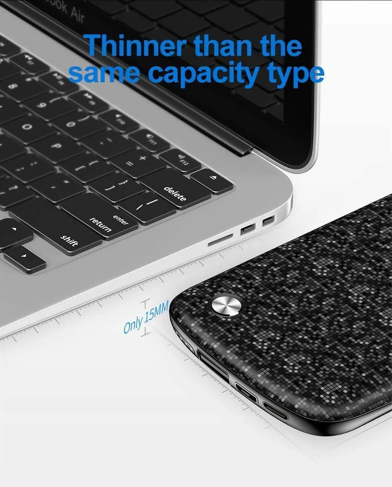 Baseus 10000mAh USB Power Bank 15mm Ultra Slim Powerbank Tragbares externes Batterieladegerät für iPhone Handy Poverbank