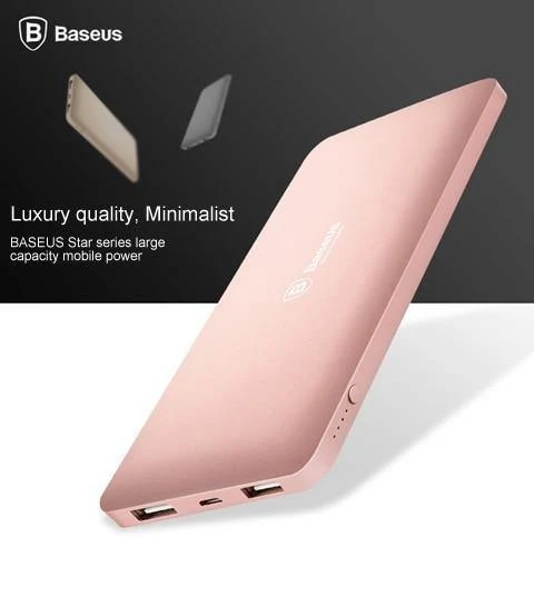 Baseus 10000mAh Dual USB Power Bank Tragbares Handy-Ladegerät Powerbank für iPhone Xiaomi Externe Batterie Poverbank